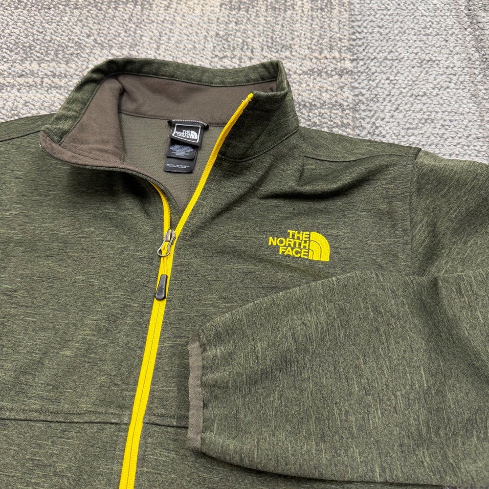 The North Face Full Zip Canyonwall Jacket Mens Medium Olive Green Yellow